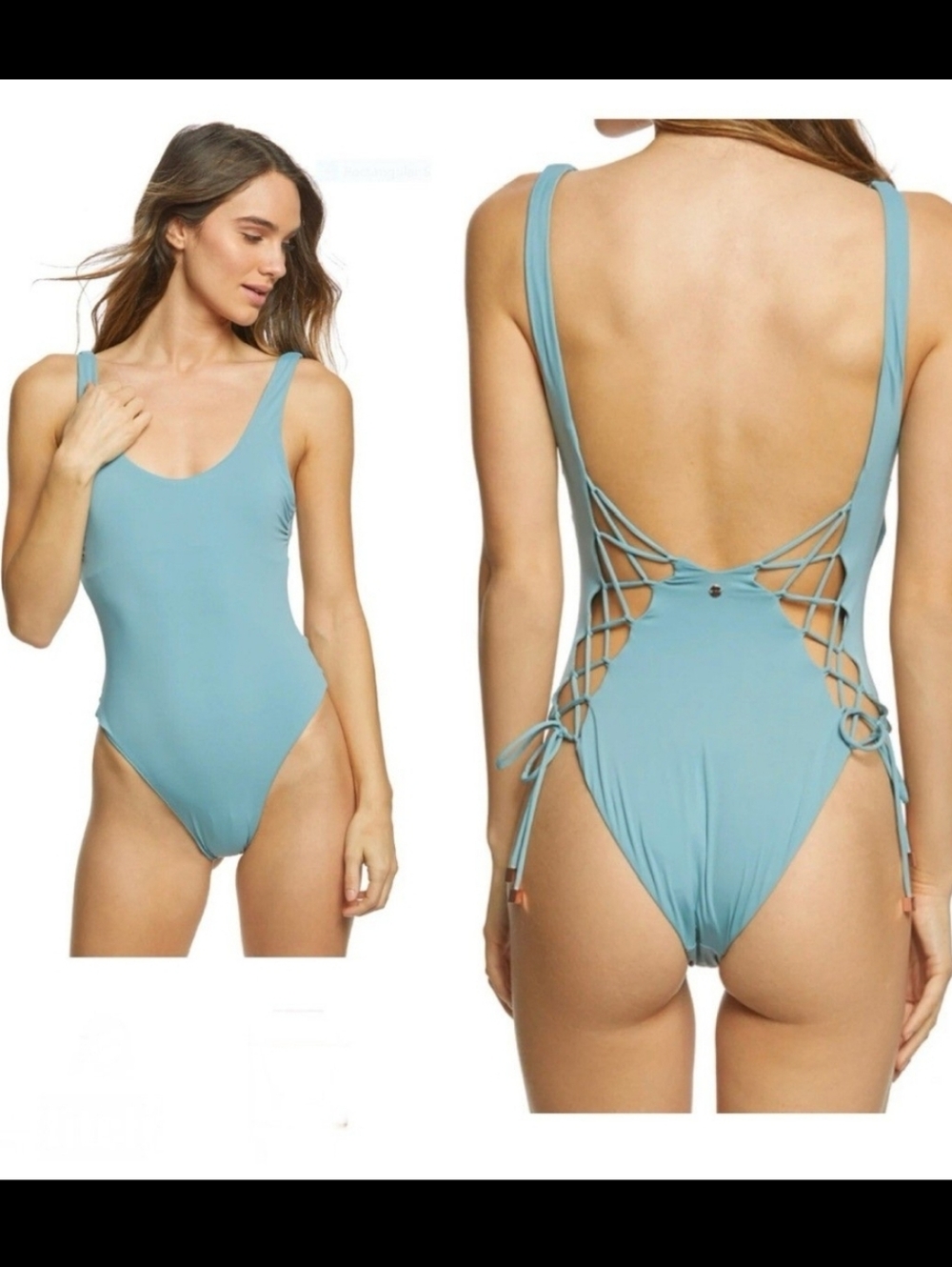 Radio Fiji One-Piece Swimsuit - Pastel Blue -Adjustable Crisscross Back - Size S